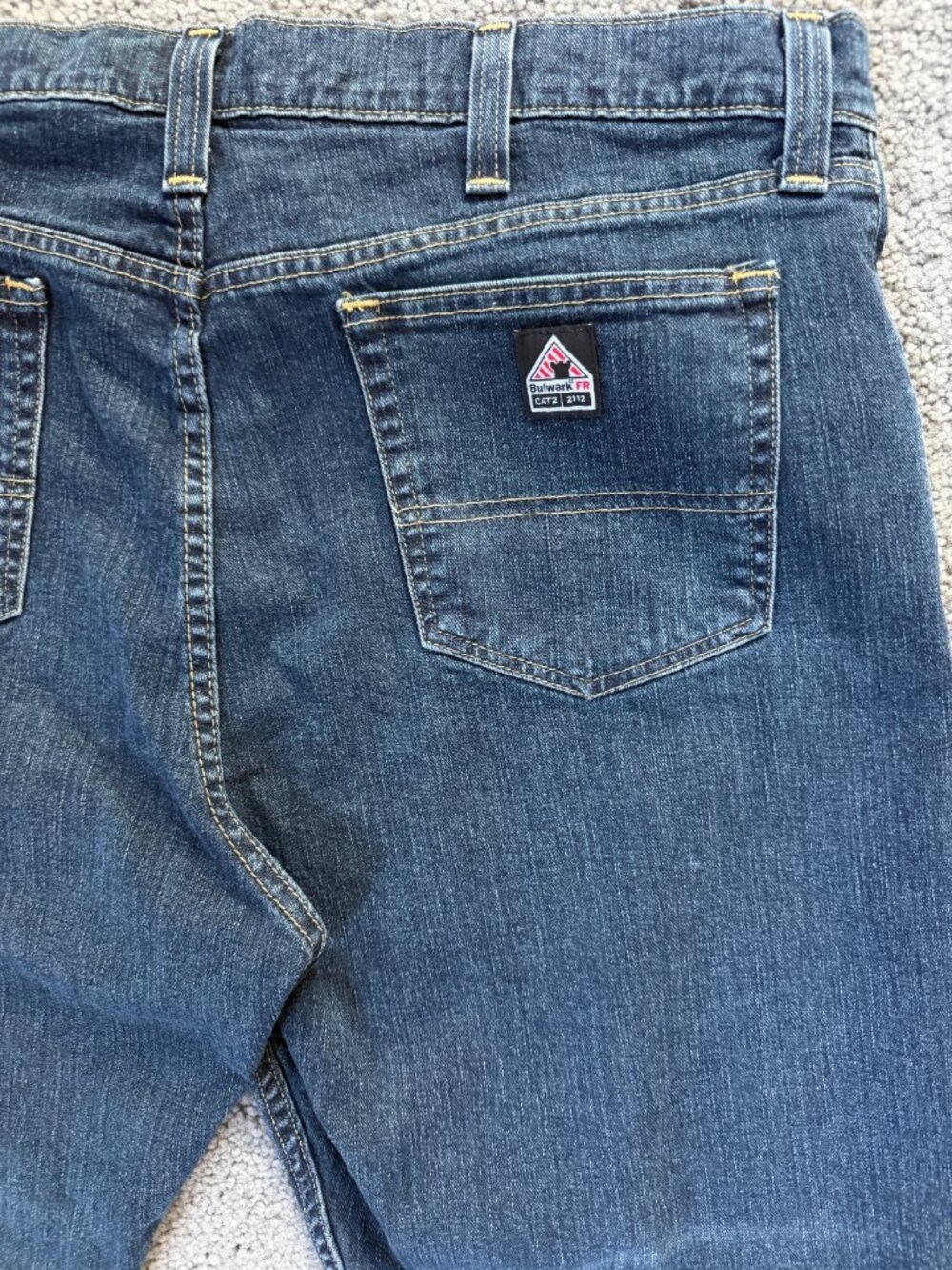 Bulwark FR Men's Straight Fit Stretch Jeans 40x30 CAT 2 NFPA 2112 Denim PSJ4SD2 - Picture 13 of 14